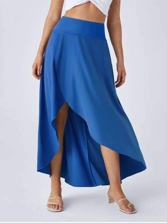 HALARA Dresses & Skirts - Halara Breezeful™ High Waisted High Low 2-in-1 Flowy QuickDry Maxi Blue Skirt Sm